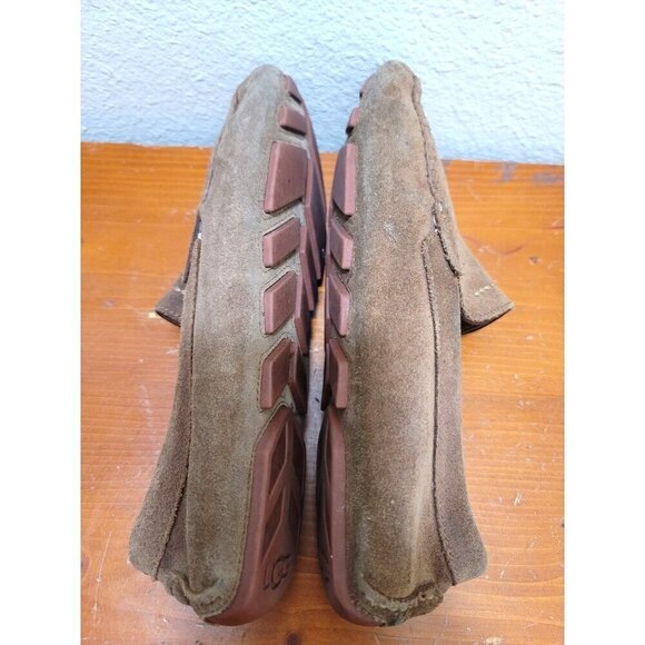 Ugg Mens Brown Suede Slip-On Loafers Slippers Size 9 - Picture 6 of 12